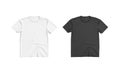 Blank black and white t-shirt mockup flat lay, top view Royalty Free Stock Photo