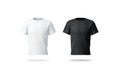 Blank black and white t-shirt mockup, isolated, front view,