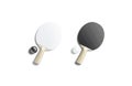 Blank black and white table tennis racket with ball mockup Royalty Free Stock Photo