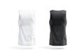 Blank black and white tank top mock up, back view Royalty Free Stock Photo