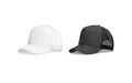 Blank black and white trucker hat mockup, half-turned view Royalty Free Stock Photo