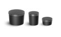 Blank black and white vitamin jar mockup, side view Royalty Free Stock Photo