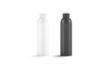 Blank black and white water bottle mockup set, isolated Royalty Free Stock Photo