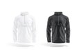 Blank black and white windbreaker mockup, front view