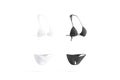 Blank black and white woman bikini mockup, side view Royalty Free Stock Photo