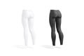 Blank black and white women leggings mockup, back side view Royalty Free Stock Photo