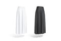 Blank black and white women maxi skirt mockup, side view