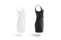 Blank black and white women romper mockup, profile view