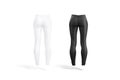 Blank black and white women sport leggings mockup, back view Royalty Free Stock Photo