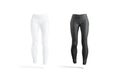 Blank black and white women sport leggings mockup, front view