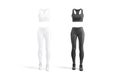 Blank black and white women sport uniform mockup, front view