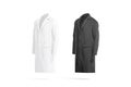 Blank black and white wool coat mock up, isolated