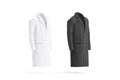 Blank black and white wool coat mockup, side view Royalty Free Stock Photo