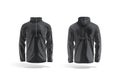 Blank black windbreaker mock up, front and back view Royalty Free Stock Photo