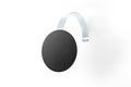 Blank black wobbler hang on wall mock up, clipping path Royalty Free Stock Photo