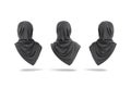 Blank black woman muslim hijab mockup, back and side view Royalty Free Stock Photo