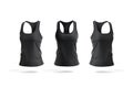 Blank black women racerback tanktop mockup, front and side view Royalty Free Stock Photo