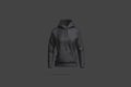 Blank black women sport hoodie mockup, dark background