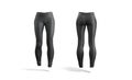 Blank black women sport leggings mockup, front and back view Royalty Free Stock Photo