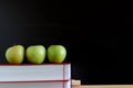 Blank blackboard with apples