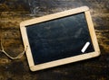 Blank blackboard with chalk