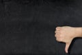 Blank Blackboard Hand Thumb Down Royalty Free Stock Photo