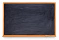 Blank blackboard, wooden frame, chalk - Royalty Free Stock Photo