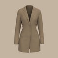Blank Blazer mockup. Front view. 3d rendering, 3d illustration Royalty Free Stock Photo