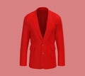 Blank Blazer mockup. Front view. 3d rendering, 3d illustration Royalty Free Stock Photo