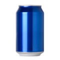 Blank blue aluminum soda or alcohol drink can for mock-up isolated on white Royalty Free Stock Photo