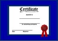 Blank blue certificate Royalty Free Stock Photo