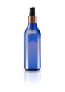 Blank blue cosmetic square bottle with pressed spray head for beauty or healthy product. 