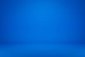 Blank blue display on vivid summer background with minimal style. Blank stand for showing product. 3D rendering