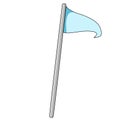 Blank blue flags on grey staves element for designers