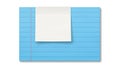 Blank blue lined paper isolated on white background Royalty Free Stock Photo