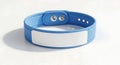 Blank Blue Medical Alert Bracelet on White Background Royalty Free Stock Photo