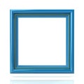 Blank blue picture frame template 3d illustration
