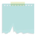Blank blue ripped note paper with adhesive tape Royalty Free Stock Photo