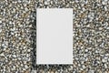 Blank book cover mockup on gravel Royalty Free Stock Photo