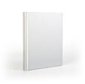 Blank book cover over white background with shadow.