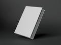 Blank A4 book hardcover mockup on grey background 3D rendering Royalty Free Stock Photo