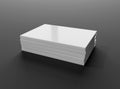 Blank book hardcover pile mockup isolated on grey background 3D rendering Royalty Free Stock Photo