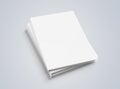 Blank A4 book hardcover pile mockup isolated on grey 3D rendering Royalty Free Stock Photo