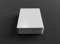 Blank book hardcover pile mockup isolated on grey background 3D rendering Royalty Free Stock Photo