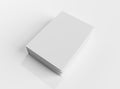 Blank book hardcover pile mockup isolated on white background 3D rendering Royalty Free Stock Photo