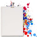 Blank book and splash colors choice Royalty Free Stock Photo