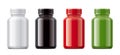 Blank bottles mockups for pills or other pharmaceutical preparations.