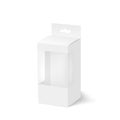 Blank of box with plastic window and hang slot. Vector