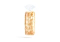 Blank bread in transparent cellophane pack mockup, no gravity