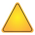 Blank bright yellow triangle sign, vector illustration